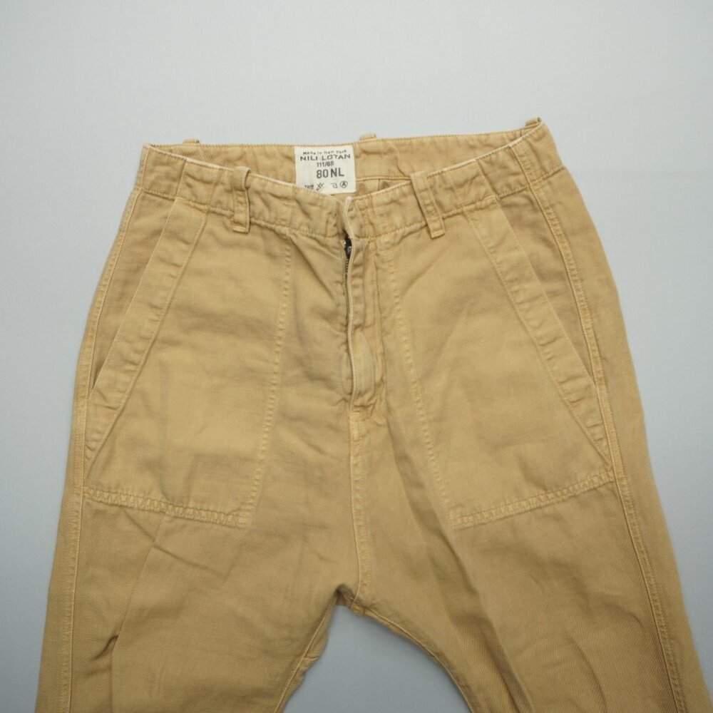 Nili Lotan Luna Pants Drop Crotch Linen Blend Trousers Size 0 - Picture 4 of 11